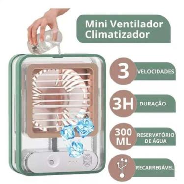 Imagem de Mini Refrigerador de Ar com Umidificação Refrescante para Conforto - V