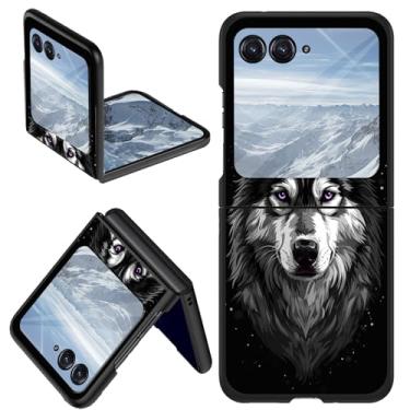 Imagem de DHYYDSQZ Capa para Motorola Moto Razr 2024 para Moto Razr 50 capa de telefone A Wolf Design Thin Slim Hard PC antiarranhões capa protetora à prova de choque para Moto Razr 2024 /Moto Razr 50 5G