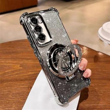 Imagem de Capa com suporte de glitter para Samsung Galaxy S24 S23 S25 Ultra A55 A35 A25 A15 A05S A71 A54 A53 A52, prata, para Samsung A53 5G