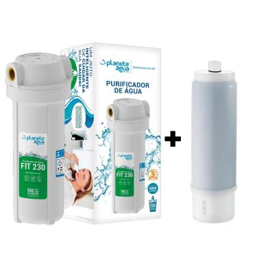 Imagem de Kit Purificador Fit 230 Rosca 1/2 + Refil Compatível Com Aqualar 3m AP230 Planeta Água