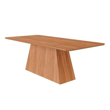 Imagem de Mesa de Sala Jantar Helena c/ Tampo Madeirado 210x100cm Cinamomo - Cimol