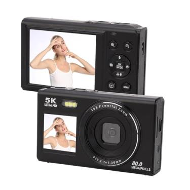 Imagem de VBESTLIFE Câmera Digital 5K para Fotografia, Câmera de 80MP de Tela Dupla Com Zoom Digital 18x, Luz de Enchimento, Câmera Compacta de Wifi Vlog para Adolescentes, Iniciantes (32 GB)
