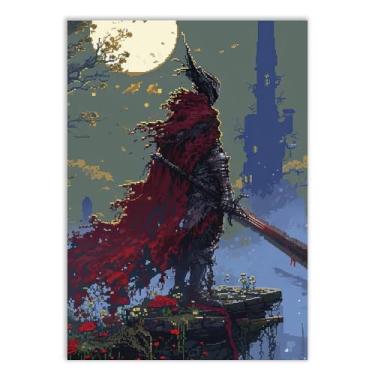 Imagem de Placa Decorativa Guerreio Espada Ilustração 8 Bits Games Decoração Poster Quarto Sala