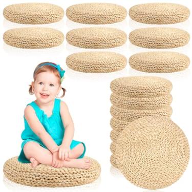 Imagem de Barydat 8 almofadas de chão redondas grandes almofada de meditação almofada de chão boho natural almofada de assento de tecido japonês almofada para sala de ioga, varanda, cadeira, 40 cm