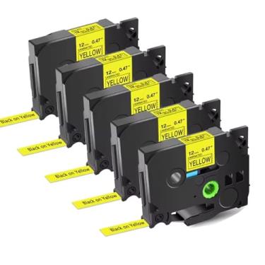 Imagem de Fita de etiqueta amarela de 12 mm TZe-631 Substitua para Brother TZe TZ Fita 12 mm 0,47 laminada amarela TZe631 TZ-631 P Touch Label Maker Tape para Brother Ptouch PT-D210 PT-D220 PT-H110 D600 D400