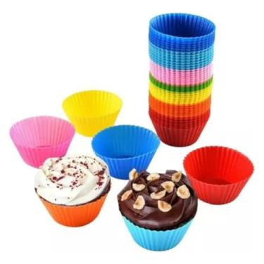 Imagem de Mini Forma De Cupcake Forminha Silicone Bolo Com 12 Unidades - TOP RIO