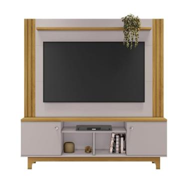 Imagem de Estante Home Mdp e Mdf Ripado para Tv até 65 polegadas Nature e Off