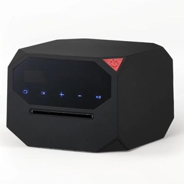 Imagem de Vikye Embaralhador e revendedor automático, recarregável, 2500 mAh, programável, automático, embaralhador de cartas com modos multijogador para cartas de tamanho de ponte e jogos de pôquer (preto)