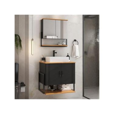 Imagem de Gabinete para Banheiro Aéreo com Espelheira 4 Portas Móveis Bechara Lo