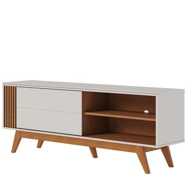 Imagem de Rack Bancada Tv 65 Pol 160 cm Otawa Off White Matte Freijo Colibri