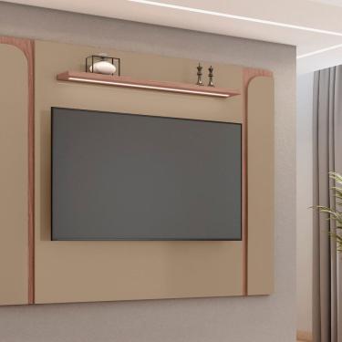 Imagem de Painel para Tv 75 Polegadas com Led Maresias Cinza/Freijó