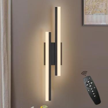 Imagem de Sparklelf Arandela De Led Preta, Luminária De Parede Moderna Com Controle Remoto Para Sala De Estar, Luz De Penteadeira Led Regulável, Arandela De Parede Interna Com Controle Remoto Para Cabeceira,