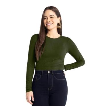 Imagem de Blusa Manga Longa Canelada Com Decote Redondo 67735-Feminino