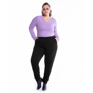 Imagem de Calça Plus Feminina Moletom Jogger-Feminino