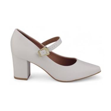 Imagem de Sapato Feminino Vizzano Scarpin 1290532 Casual, 37, Branco off