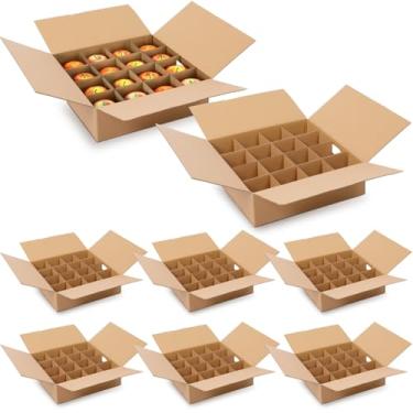 Imagem de Menkxi 8 conjuntos de kits de caixas de mudança 33 x 33 x 10 cm caixas de armazenamento de papelão com divisórias móveis de cozinha artigos de vidro para embalagem de louça para casa negócios