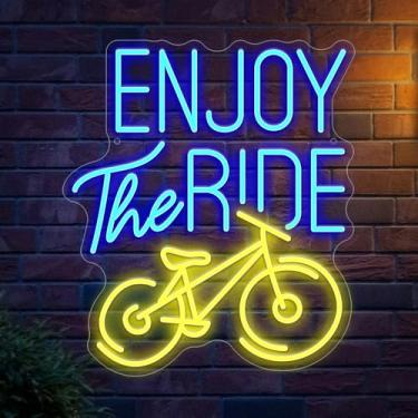 Imagem de Noasktt Letreiro De Neon Enjoy The Ride, Academia, Luz Fitness, Decoração Parede Motivacional Para Bicicleta Ergométrica, Letreiros Comerciais Led, Luzes Fundo Penduradas, Criativos, Alimentados Por