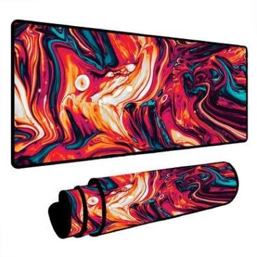 Imagem de Mouse Pad Gamer Speed Extra Grande Desk Pad Profissional Premium Com Borda Costurada 60x30 - Liquid Rose