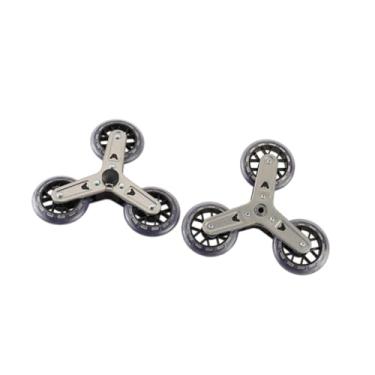 Imagem de Esquirla Rodas de Substituição para Subir Escadas Rodas para Compras de Mercearia Carrinho Utilitário Estável Premium Mudo Rodas Triângulo para Mudança, Preto