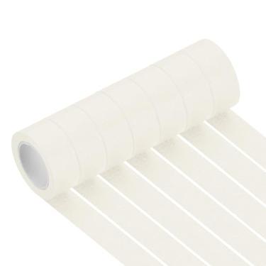 Imagem de PATIKIL Fita adesiva branca de 2,5 cm x 14 m, 7 rolos de código de cores para pintura de parede e organização de laboratório de ciências