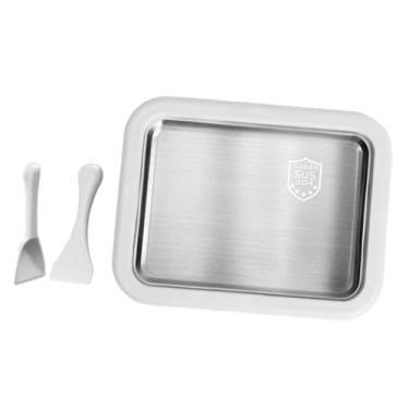 Imagem de Ｂｅｓｇａ Máquina de fazer sorvete com 2 espátulas Máquina de fazer iogurte Placa fria para sorvete, Branco