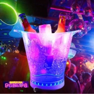 Imagem de Balde Caixa de Som Para Gelo Em Acrílico Com Bluethooth e Led