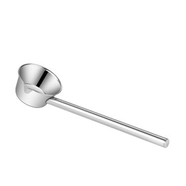 Imagem de DimyFew Concha de água de aço inoxidável, colher de sopa com bico de despejo, colher de copo espessada para servir xampu, uso na cozinha, 14cm X 45cm Handle