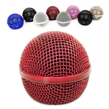 Imagem de Globo De Microfone Le Son Reposição Sm58 Ls50 Mc200 Ls58, Vermelho