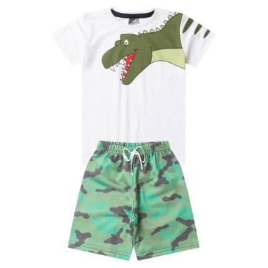 Imagem de Conjunto 2 Peças Infantil Roupa Menino Verão 2025 Dinossauro Kangulu A