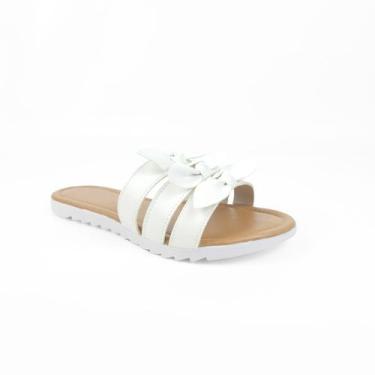 Imagem de Rasteirinha delicada 3 tiras de laço - Tulip Shoes, Branco, 39