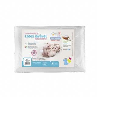 Imagem de Travesseiro Bebê Fibrasca Látex Lavável Antissufocante Percal 180 Fios