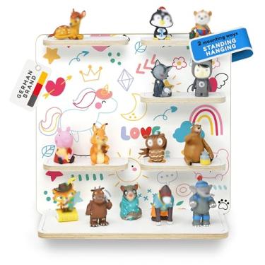 Imagem de stadtecken Prateleira de madeira para Toniebox – comporta até 40 tonies – Organizador de armazenamento de parede para quarto infantil – expansível e compatível com bonecos Toniebox (desenho animado