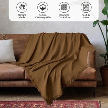 Imagem de Manta Para Sofa e Cama Decorativa 1,50m x 1,20m Viena Lisa 100% Algodã