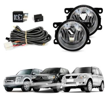 Imagem de Kit Farol de Milha para Pajero Full 2007 a 2013 Dakar TR4 2009 a 2015 Completo com Chicote Botão e Relê Auxiliar Neblina