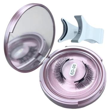 Imagem de Cílios falsos magnéticos, cílios com cílios magnéticos | Aparência natural cílios de ímã cílios falsos,Kit de maquiagem reutilizável Nenhuma cola necessária para a beleza para viajar