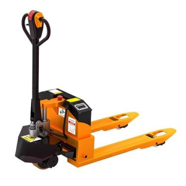 Imagem de Pallet Jack Caminhão de paletes elétrico, caminhão de paletes alimentado por capacidade de 1,995 kg, caminhão de garfo elétrico com alça multifuncional (55 cm)