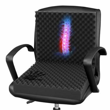 Imagem de Geiserailie 1 almofada de espuma de ovo de 81 x 45 x 7 cm, almofada de assento para cadeira de rodas, para aliviar as costas, almofadas de espuma de ovo, acessórios de cadeira de rodas para cadeiras