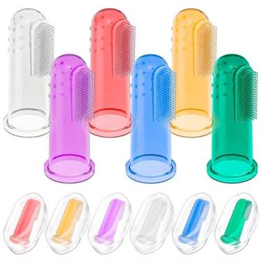 Imagem de Conjunto de escova de dentes de bebê 12 peças, 6 peças de escova de dentes macia para bebês com 6 caixas, escova de dentes para bebês recém-nascidos 6 a 12 meses