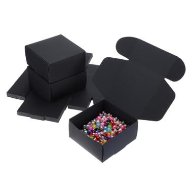 Imagem de PATIKIL Caixas de presente pequenas de 9 x 10 x 2 a granel com tampa, pacote com 25 mini caixas de presente quadradas dobráveis de papel de papelão para joias de brinco, lembrancinha de festa de
