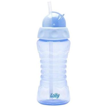 Imagem de Copo Lolly Clean Canudo Silicone 300ml Azul Tampa Retrátil