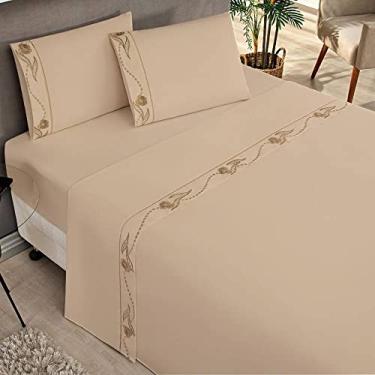 Imagem de Jogo de Cama King Imperial 04 Peças Bia Enxovais Cáqui King Tecido