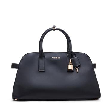 Imagem de Anne Klein Bolsa feminina grande curvada com alça conversível, preta