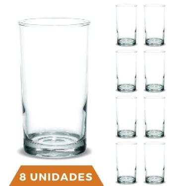 Imagem de 8 Copos Brooklyn 330ml Agua Vidro Transparente Suco Nadir - NADIR FIGU