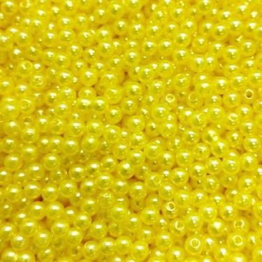 Imagem de PÉROLA DE ABS LISA Nº 04 20G PEROLA 4MM - IMPORTAÇÃO, Amarelo canário