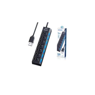 Imagem de Hub 7 Portas Usb 2.0 Com Switch e Led Indicador Exbom - UH-2S7