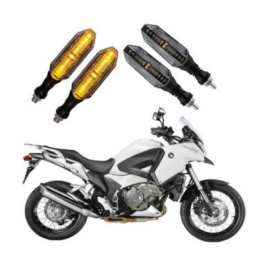 Imagem de KIT 4 Seta Esportiva Pisca de Led Modelo P26 Para Moto Honda VFR 1200X
