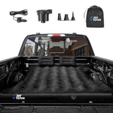 Imagem de JOYTUTUS Colchão de ar de cama de caminhão para camas curtas de 1,8 a 1,5 m, para acampamento ao ar livre, acessórios de barraca de caminhão com bolsa de transporte, suporte de copo e design de