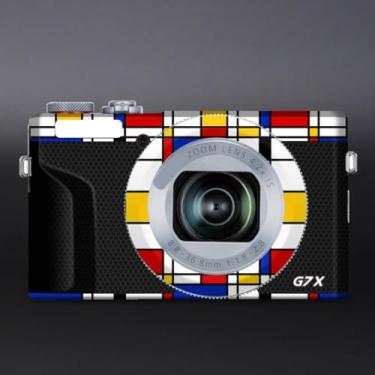 Imagem de G7XIII Adesivo de capa de câmera anti-arranhões para Canon G7X Mark III protetor de película de vinil decoração protetora (estrutura geométrica)