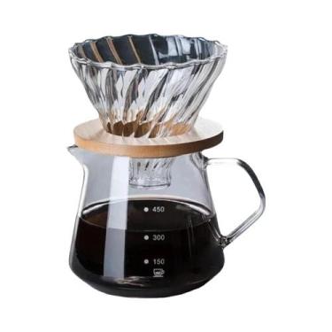 Imagem de Conjunto De Filtro De Café Com Suporte De Madeira De 600ml, Acessórios