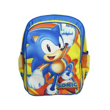 Imagem de Mochila Escolar Infantil Super Sonic Costas Tamanho G - SM, Azul